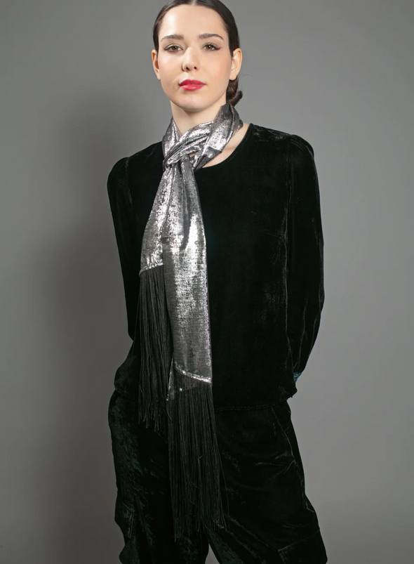 Stevie Lame Scarf in Silver from Nooki