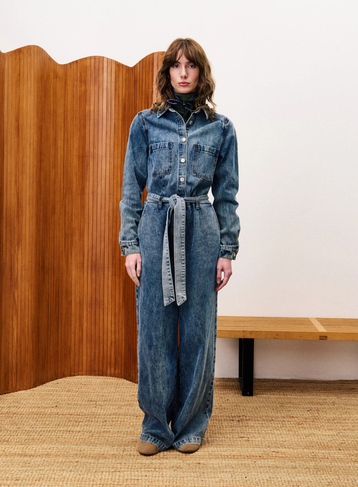 Verbena Jumpsuit in Blue Jean from FRNCH