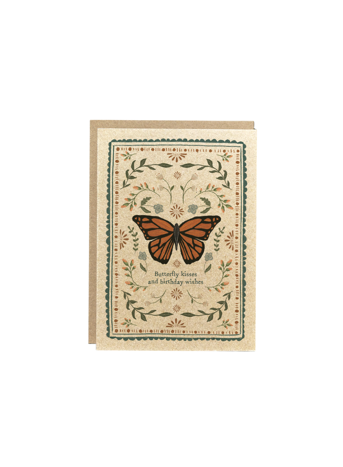 East of India Insect card Butterfly kisses birthday wishes
