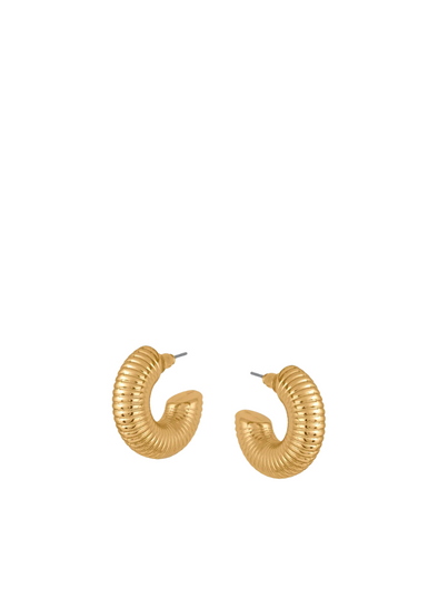 Atalanta Spring Texture Hoops in Gold from Big Metal