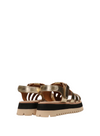 Logan Leather Sandals in Gold from Maruti