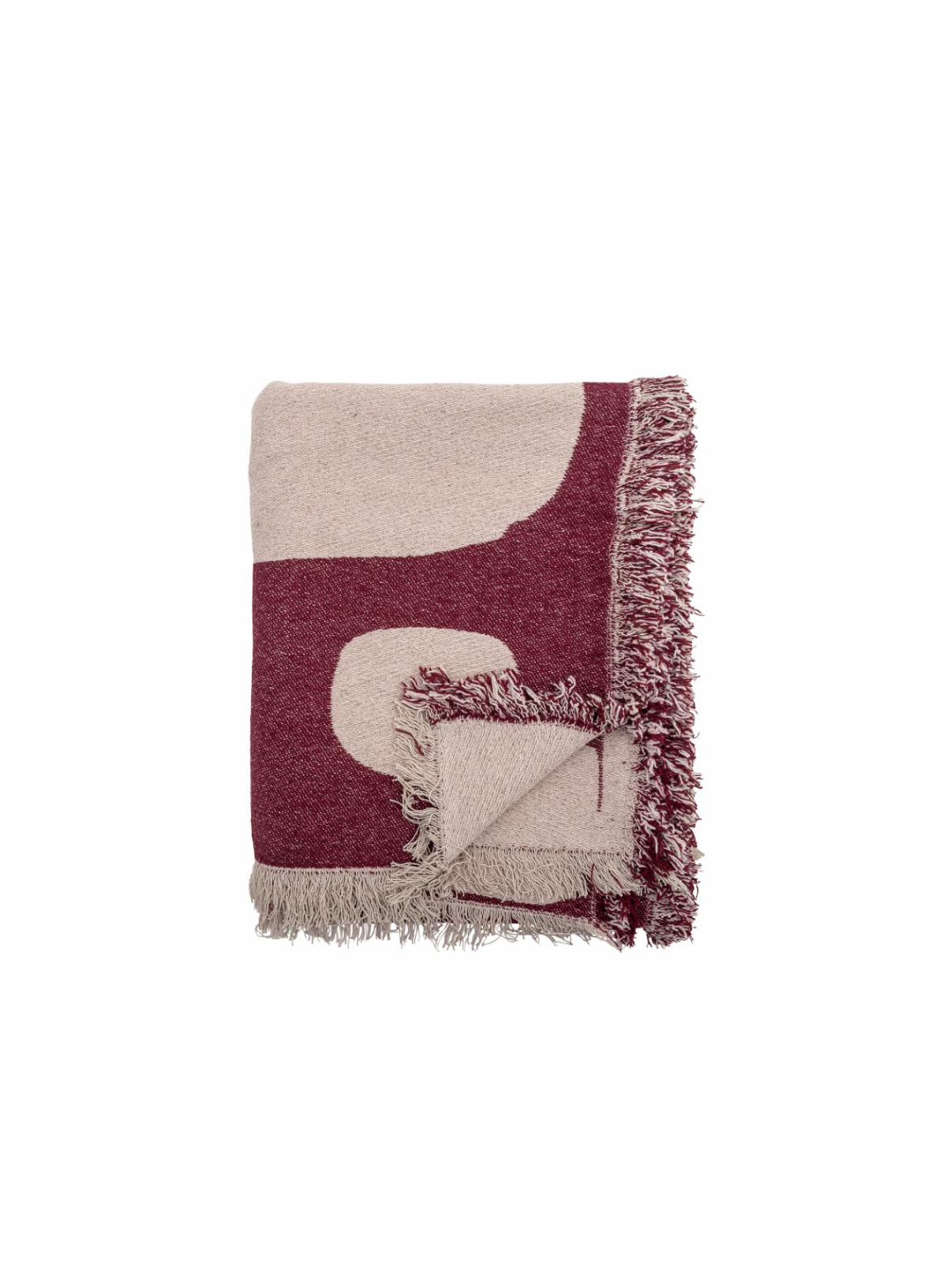 Olica Red Cotton Recycled Throw from Bloomingville