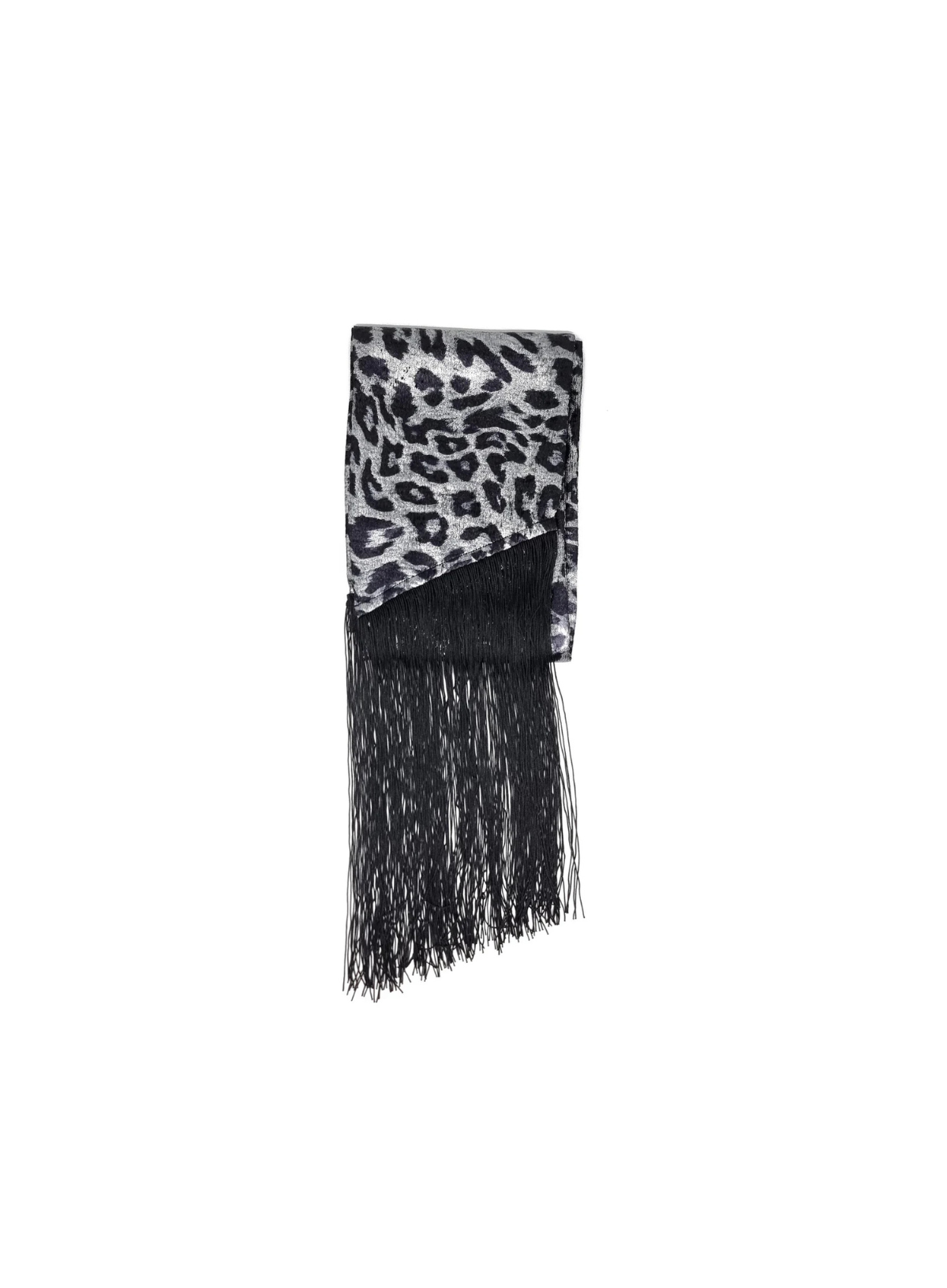Stevie Lame Scarf in Silver Leopard from Nooki