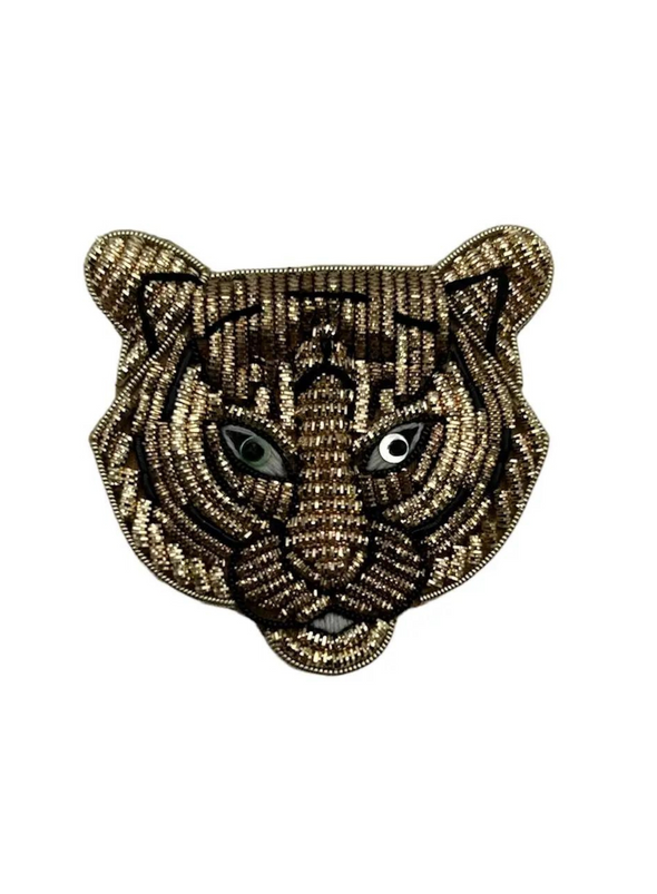 Jewellery Travel Pot in Leopard - Tiger Head Brooch from Sixton