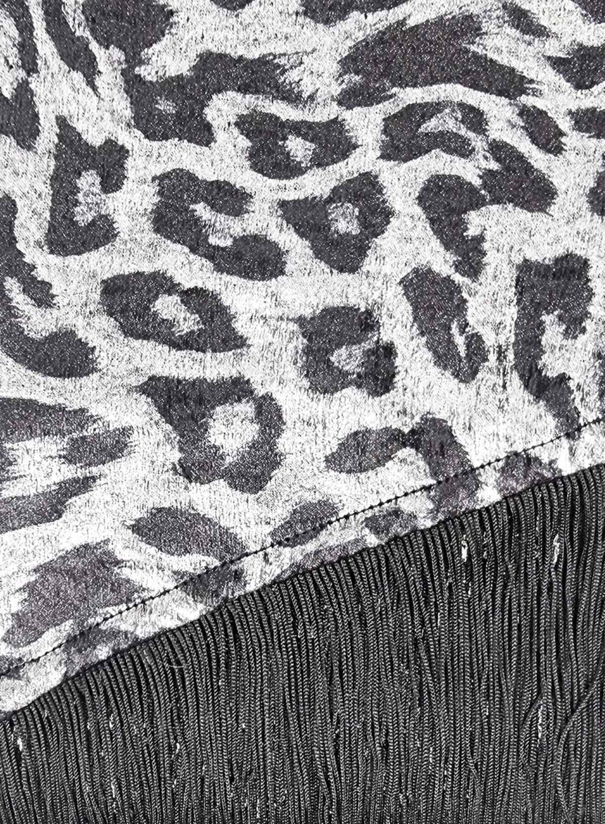 Stevie Lame Scarf in Silver Leopard from Nooki