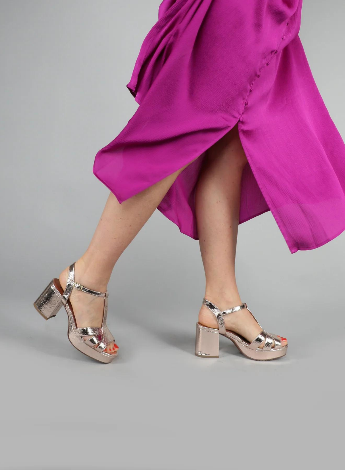 Charlie Heels in Champagne Metallic from Esska