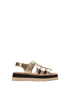 Logan Leather Sandals in Gold from Maruti