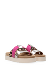 Bari Leather Sandals in Fuchsia Combi from Maruti