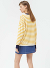 Long Sleeve Top in Yellow & White Stripes from Compañia Fantastica