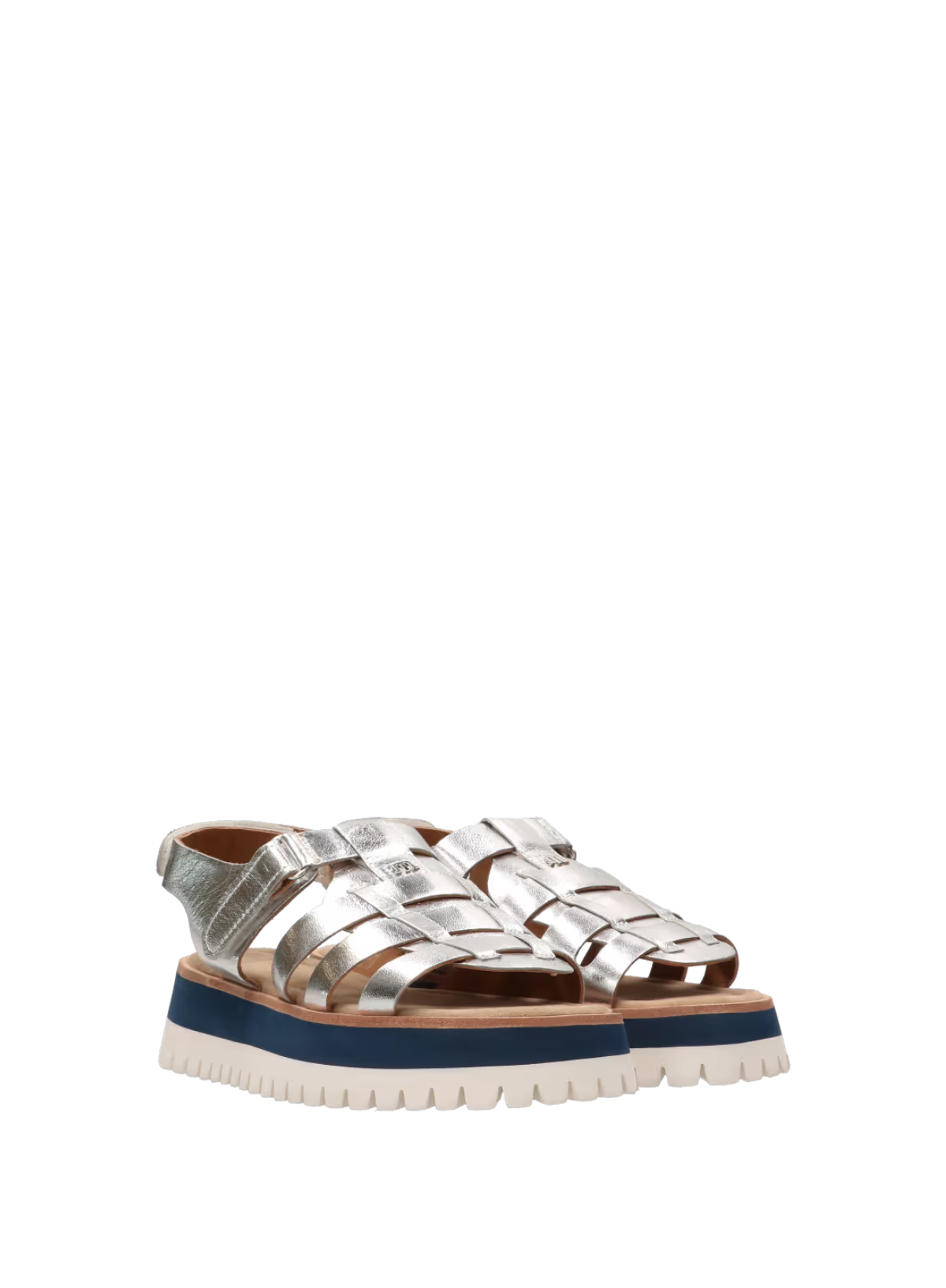 Logan Leather Sandals in Silver from Maruti