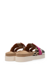 Bari Leather Sandals in Fuchsia Combi from Maruti