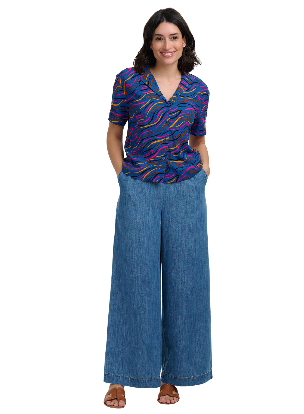 Sugarhill Odele Shirt Bright Navy, Jazz Waves