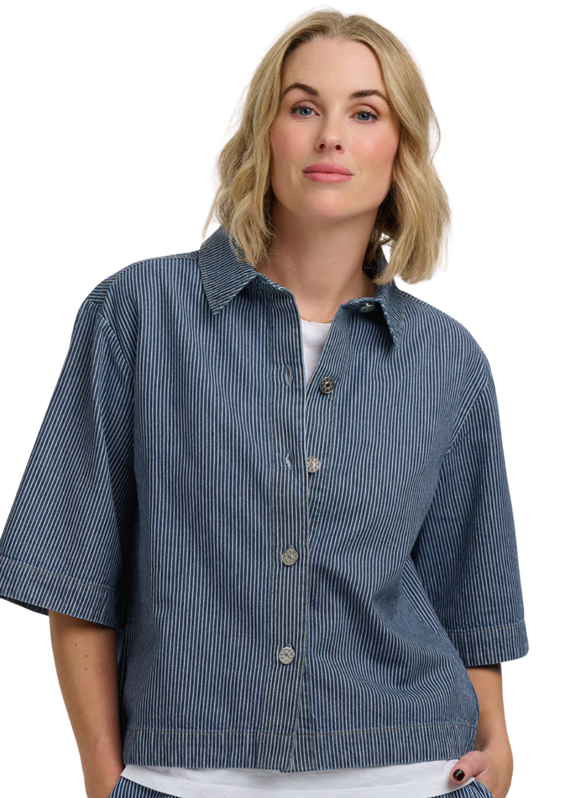 Sugarhill Amity Jacket Blue Stripe Denim