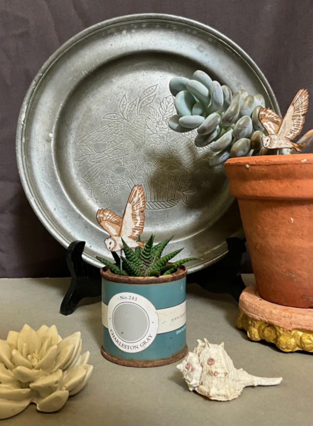 Barn Owl Plant Pot Companions from Lily Faith