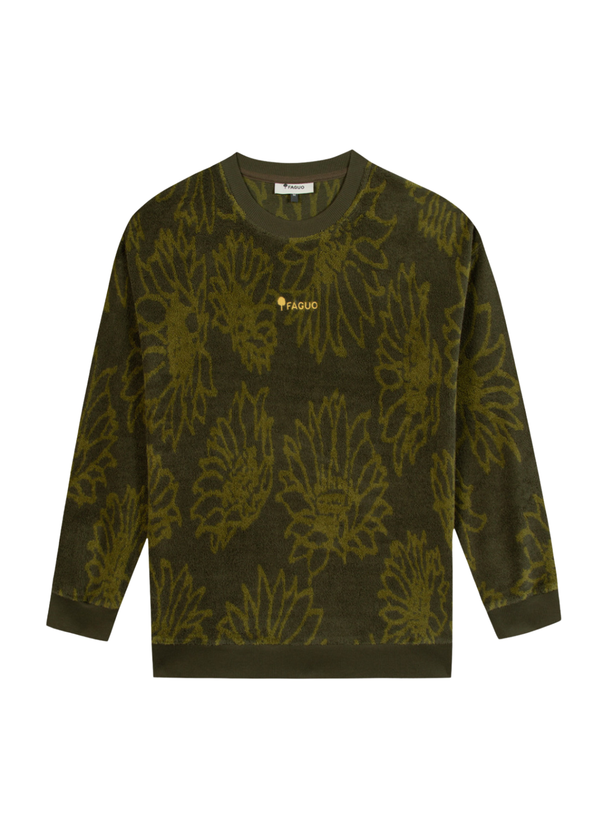 Faguo Fango Crew Neck Sweatshirt in Dark Khaki