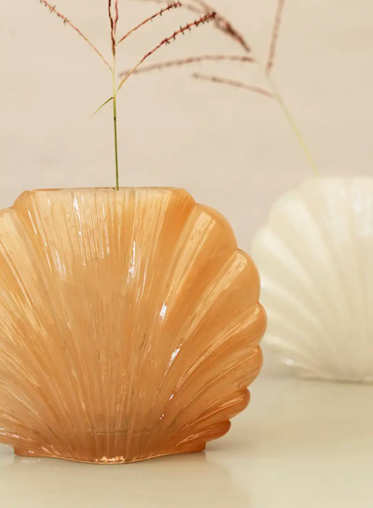Madam Stoltz Soft Peach Shell Vase