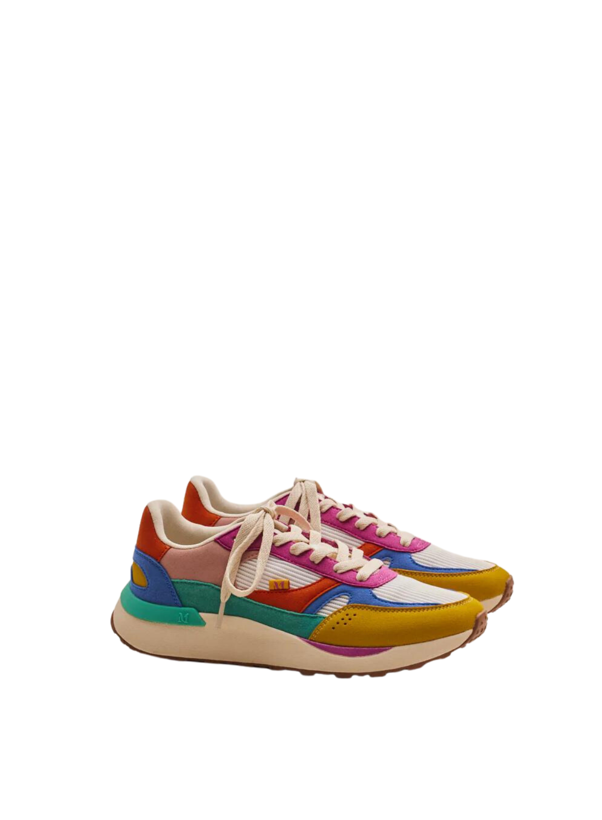 Baskets Running Anaelle in Suede Yellow, Bleu & Fuchsia from M.Moustache