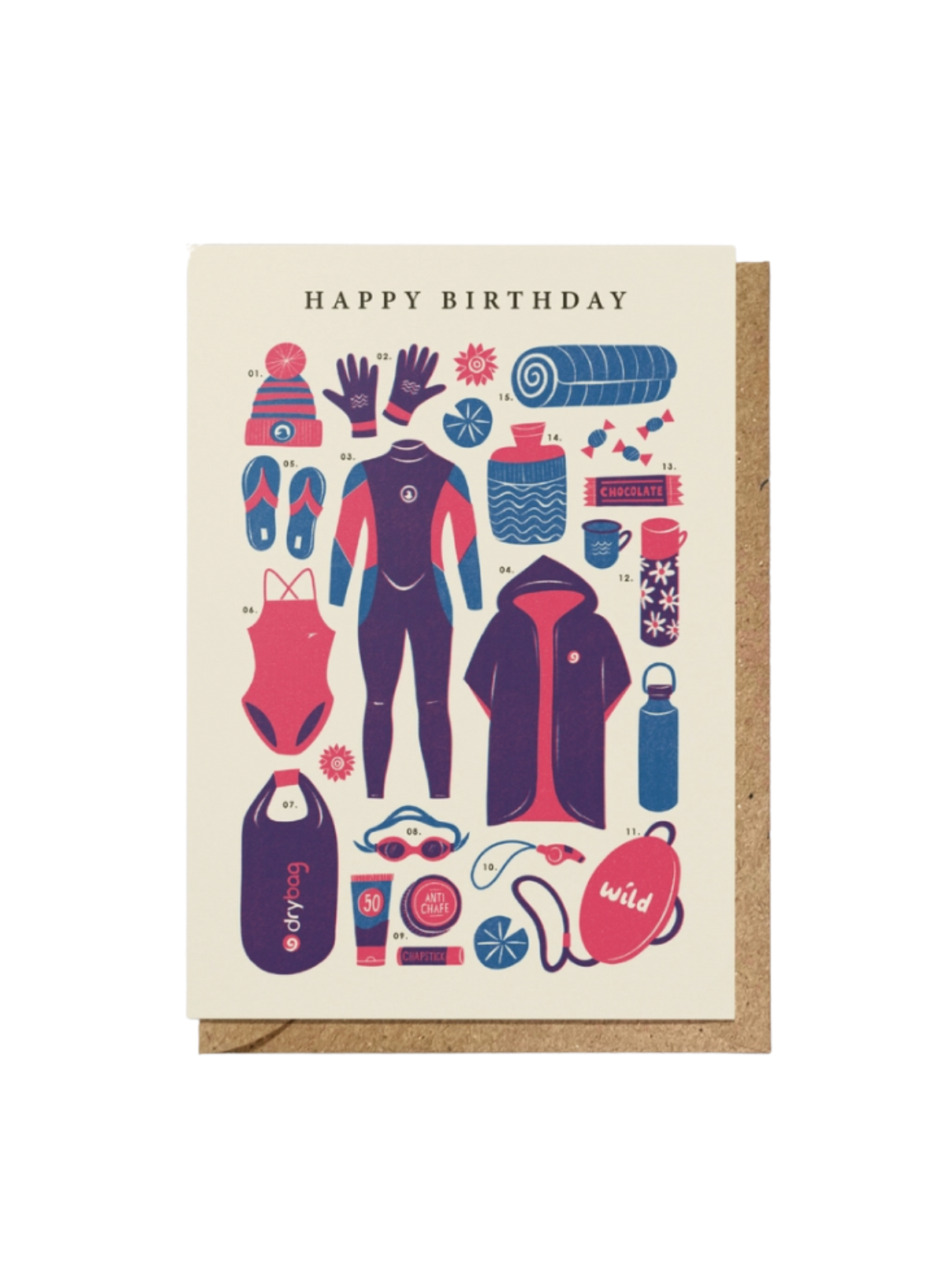 Bird & Co Wild Swimming Kit Birthday Card