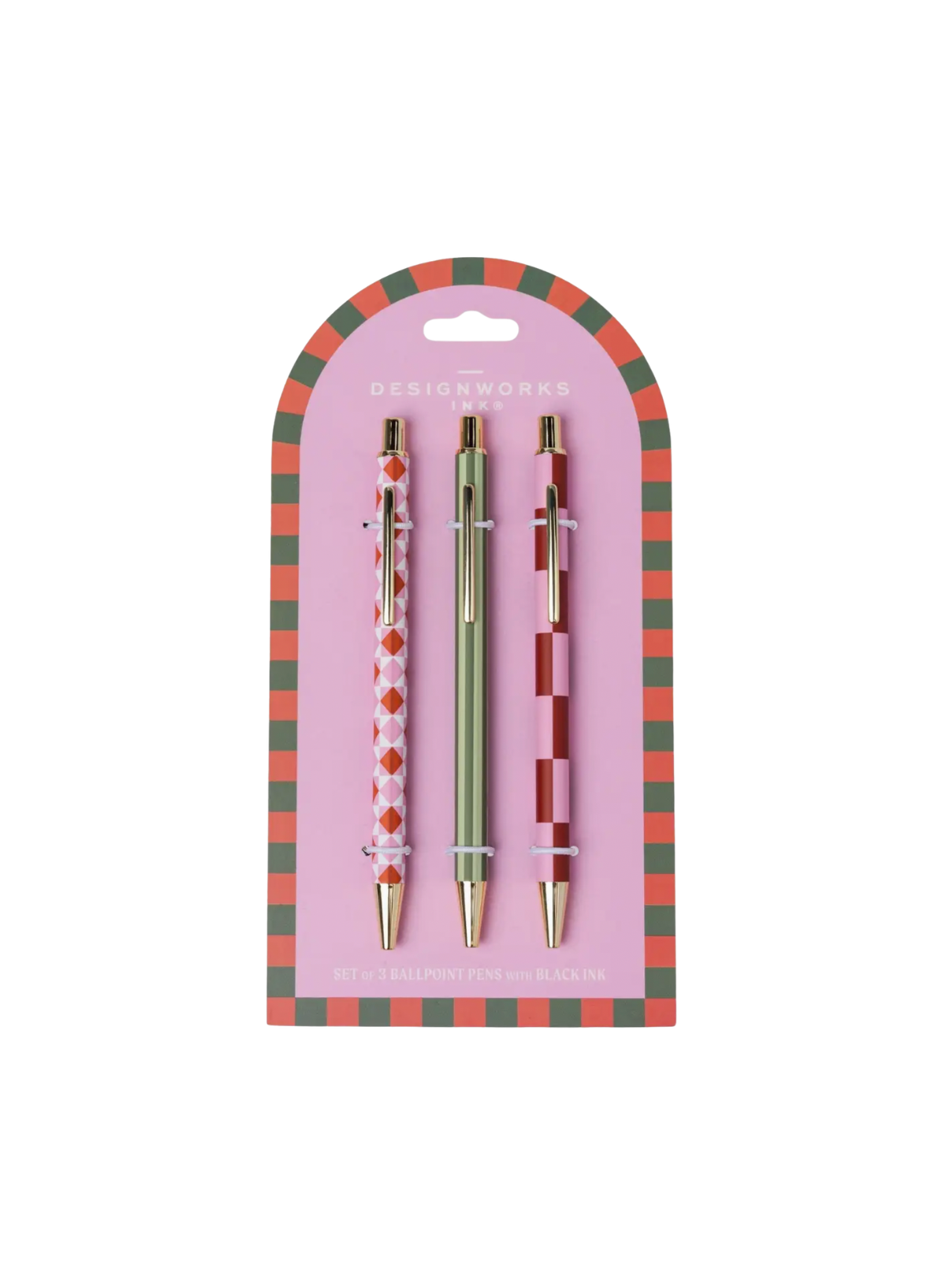Designworks A Dopo Set of 3 Pens - Diamond, Stripe, Check