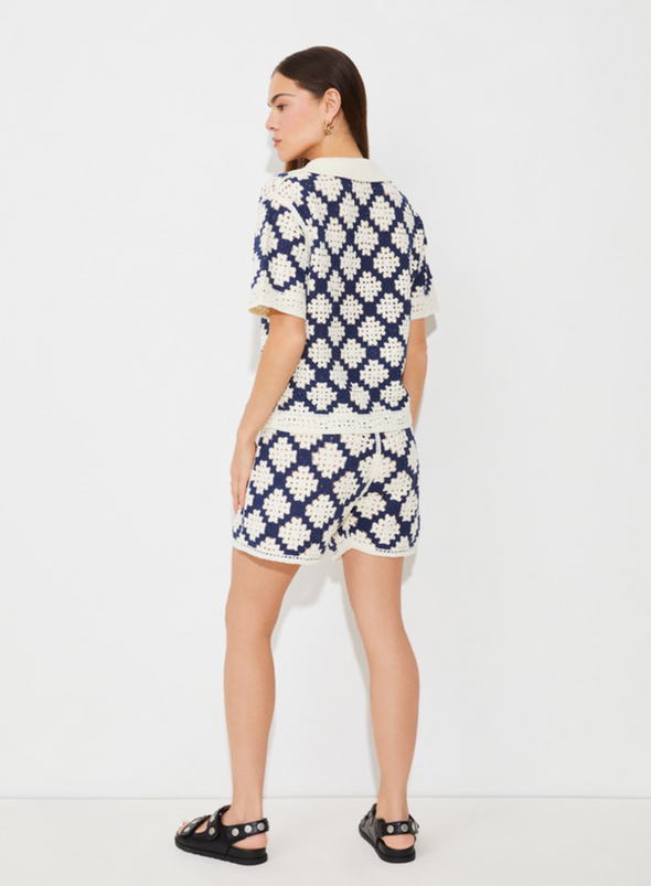 Perisol Knit Top in Bleu Nuit from Suncoo