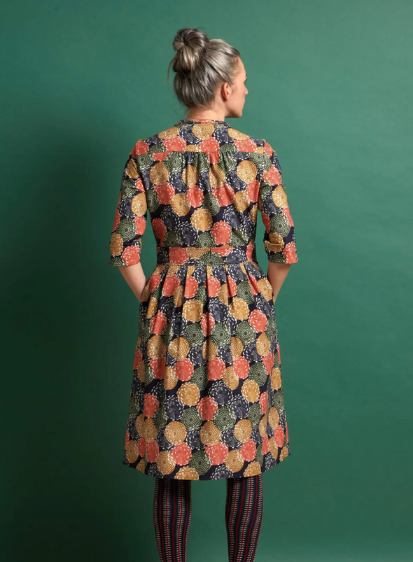 Cynthia Dress in Navy Pinecones from Palava