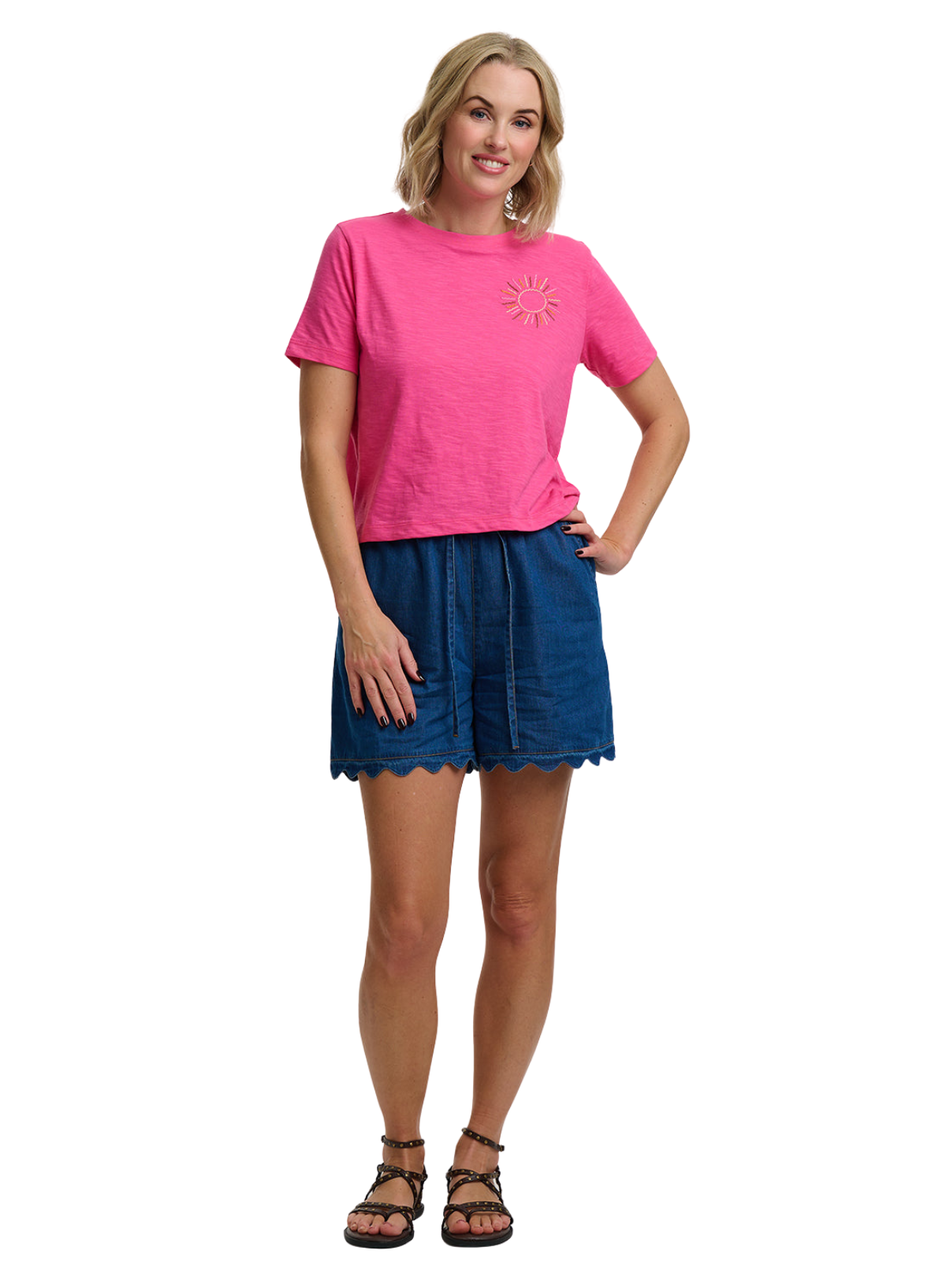 Sugarhill Shelby Boxy T- Shirt Hot Pink