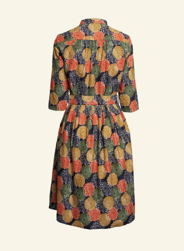 Cynthia Dress in Navy Pinecones from Palava