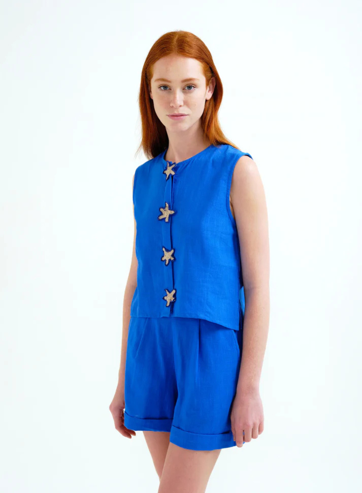 Compañia Fantastica Top in Navy Blue