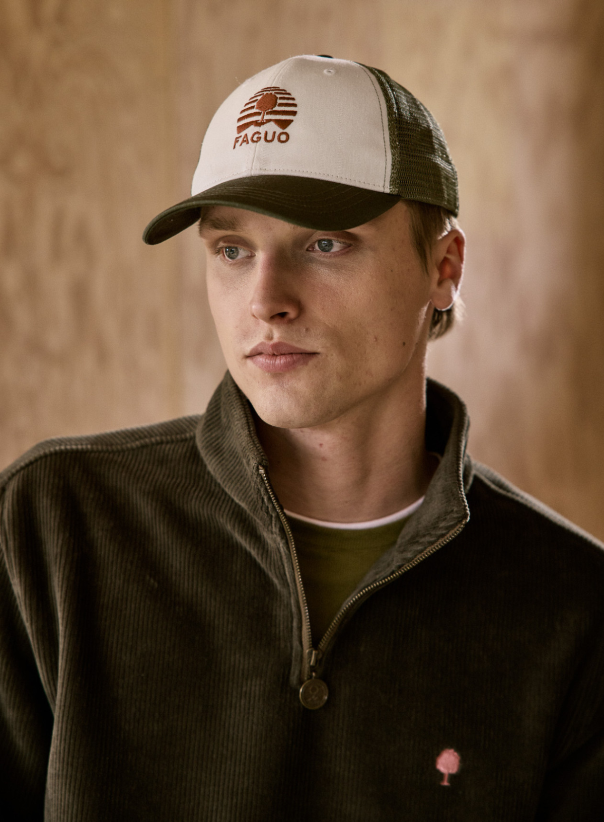Trucker Woven Cap in Kaki from Faguo