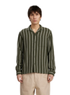 Kurt Stripe Shirt in Deep Lichen Green from Anerkjendt