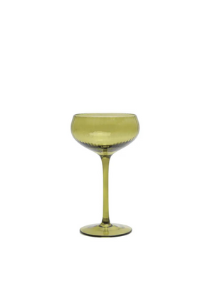The Lou Coupe Glass Set of 2 in Olive from Designworks Ink
