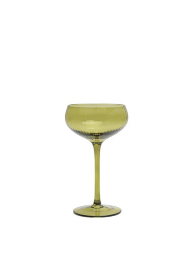 The Lou Coupe Glass Set of 2 in Olive from Designworks Ink