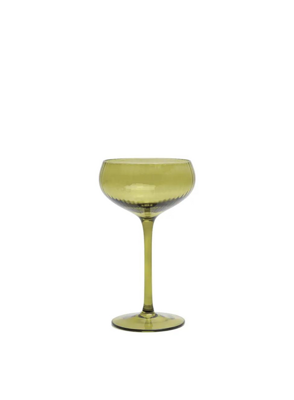 The Lou Coupe Glass Set of 2 in Olive from Designworks Ink