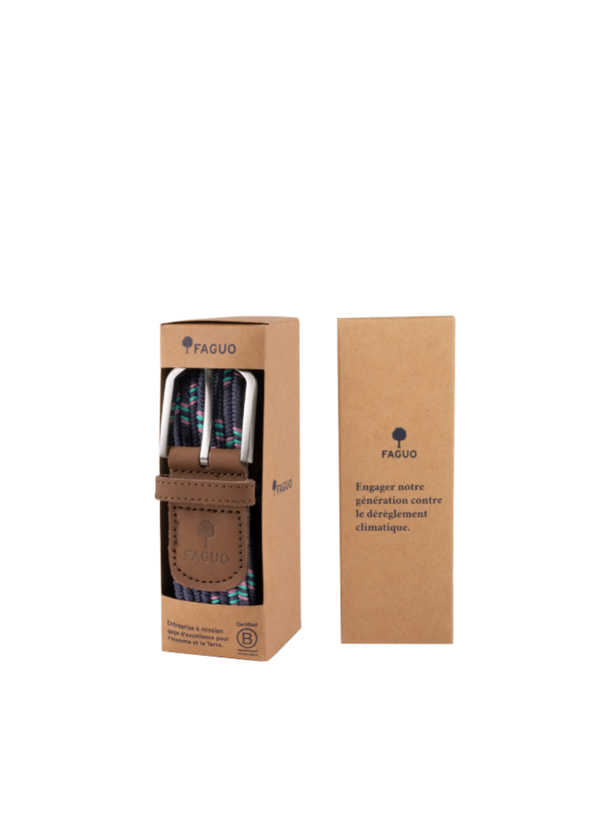 Belt Synthetic Woven in Navy from Faguo