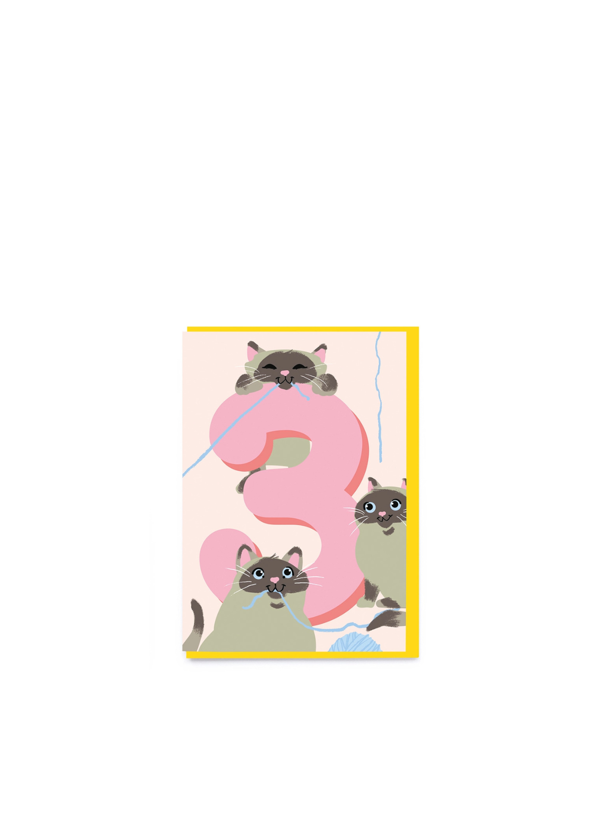 Age 3 Cat Birthday Card from Noi