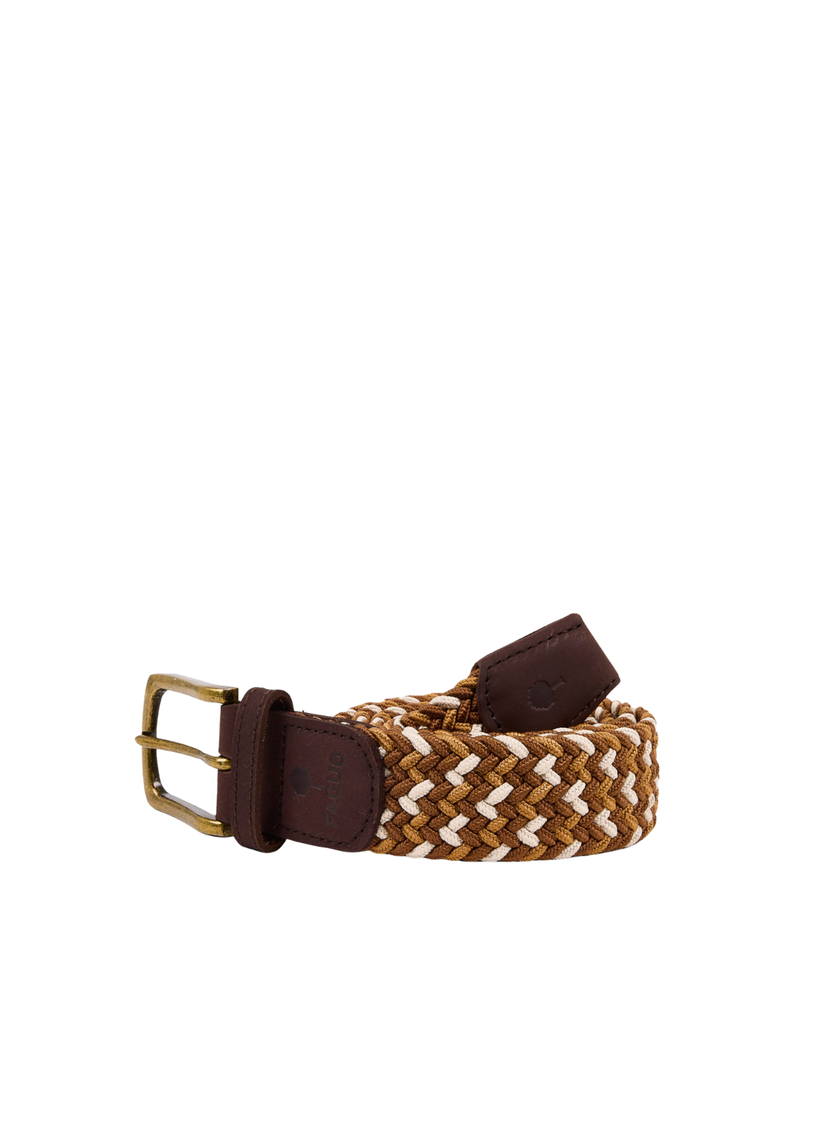 Classic Woven Belt in Camel CAM23 from Faguo