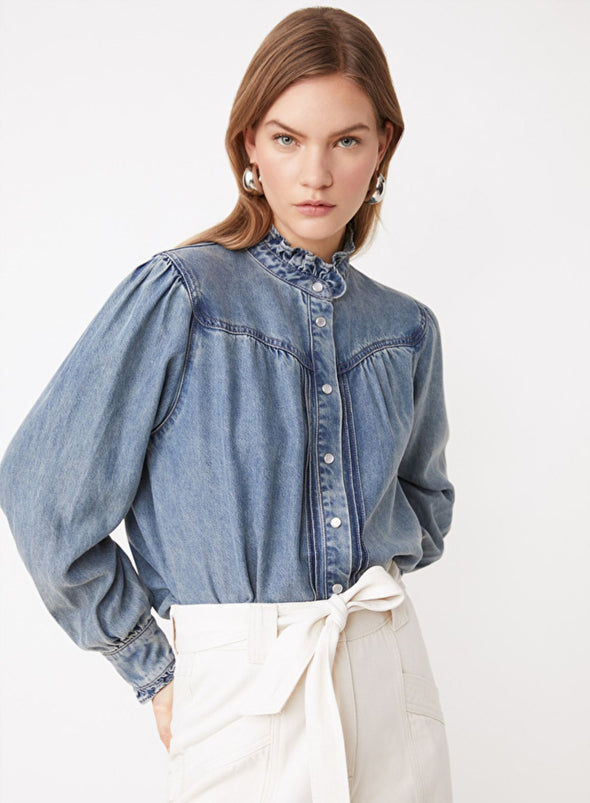 Laura Shirt in Bleu Jeans from Suncoo