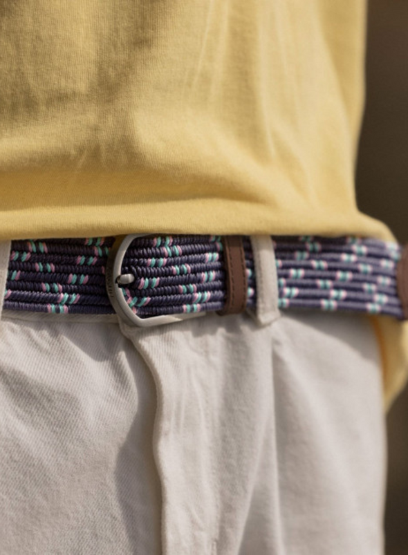 Belt Synthetic Woven in Navy from Faguo