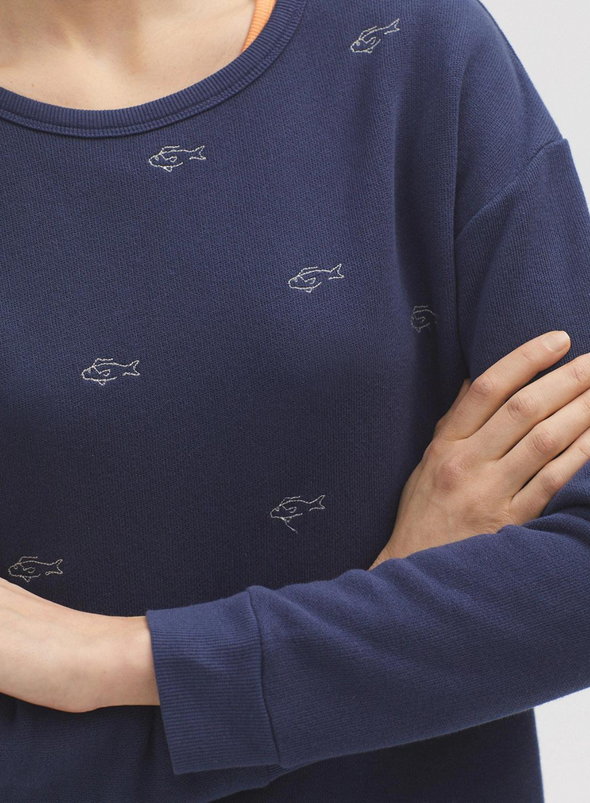 Embroidered Fish Fleece from Nice Things