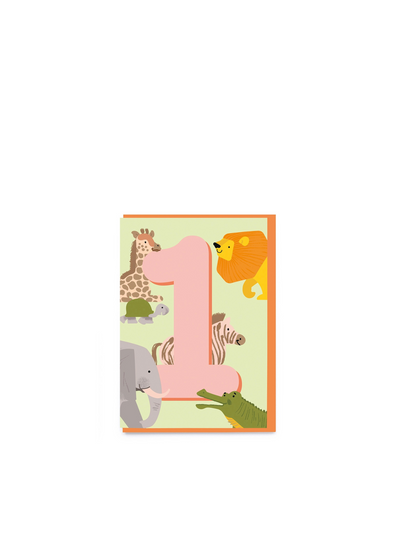 Age 1 Safari Birthday Card from Noi