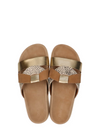 Bari Leather Sandals in Gold Pixel Off White Sandalwood from Maruti