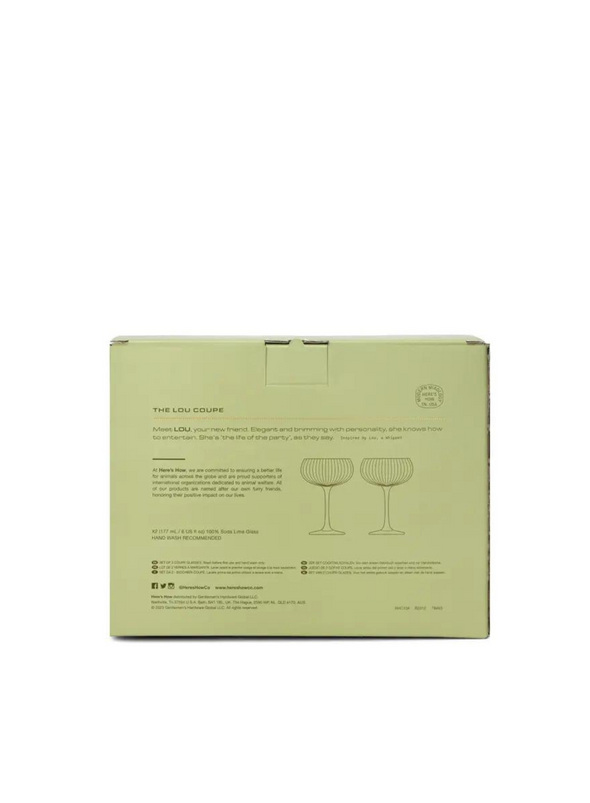 The Lou Coupe Glass Set of 2 in Olive from Designworks Ink