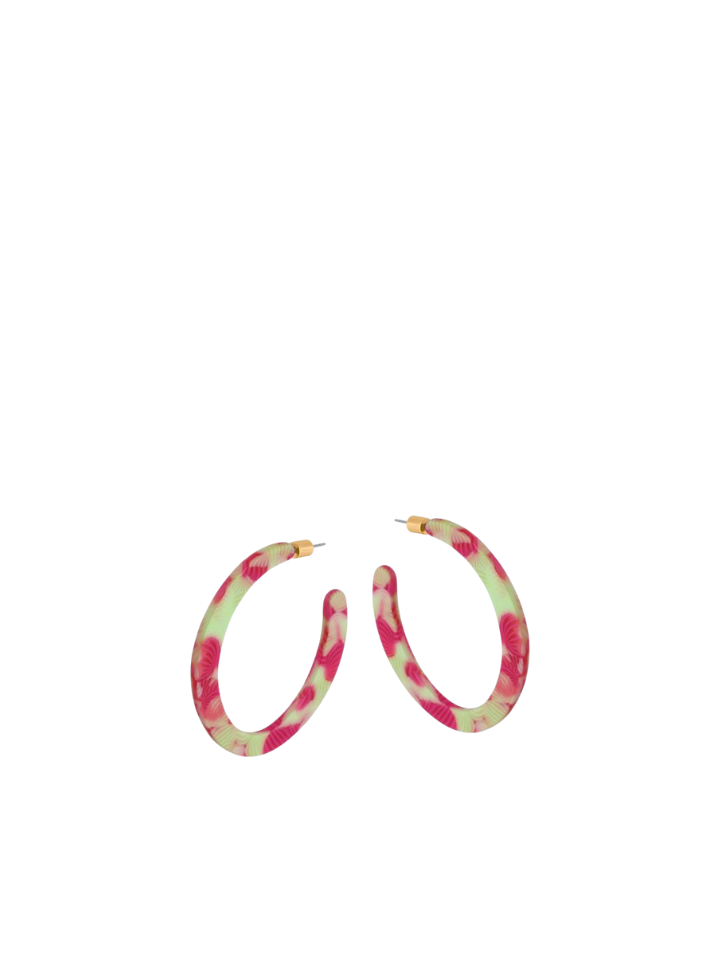 Emma Resin Statement Earrings in Yellow Pink from Big Metal