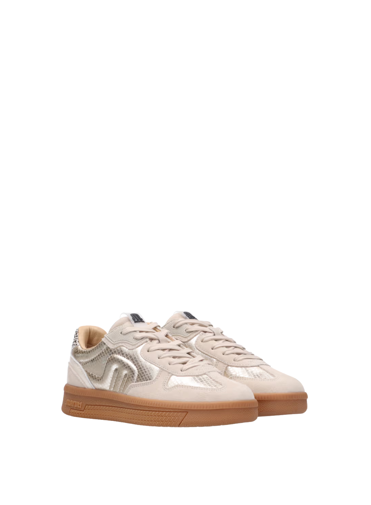 Yale Suede Trainers in Taupe & Gold from Maruti