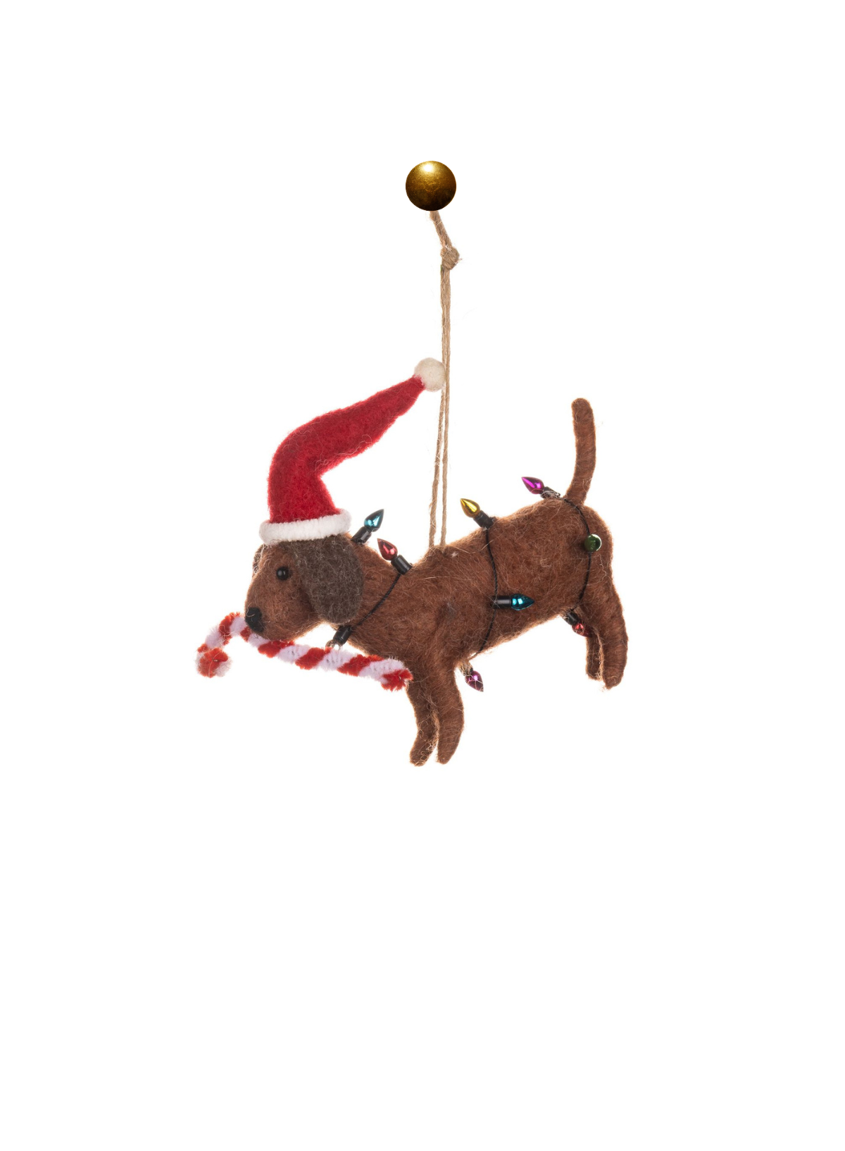 Candy Cane Dog in Lights from Shoeless Joe