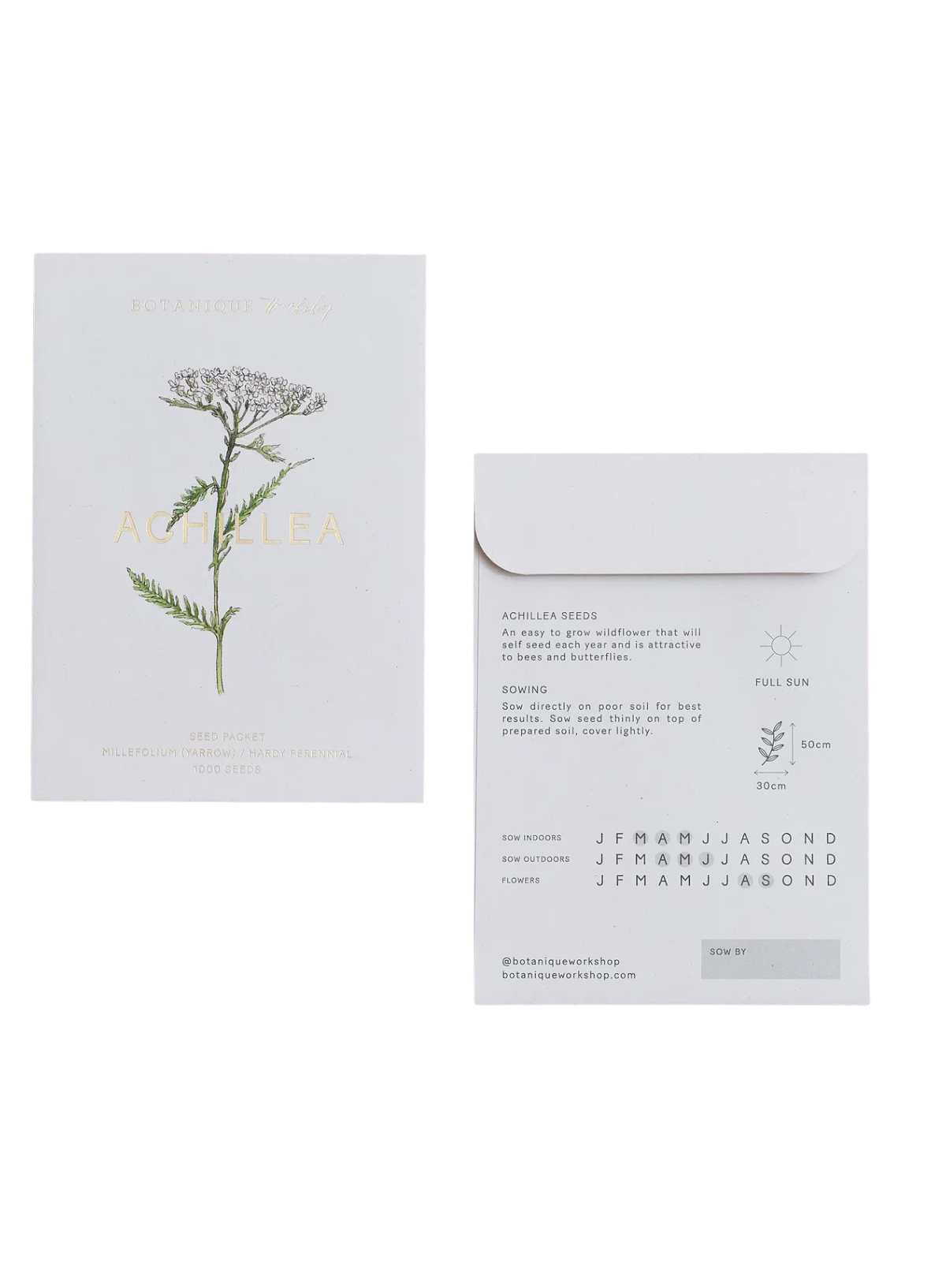 Botanique Workshop Achillea Millefolium (Yarrow) Seed Packet