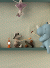 Safari Friends Small Rhino in Blue/Sand from Maileg