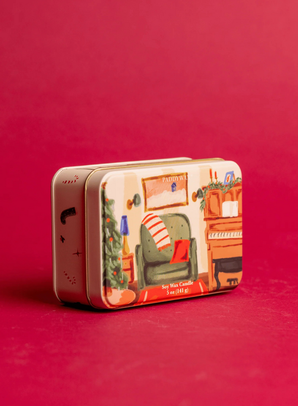 Christmas Tin Candle Piano Pomegranate Spruce from Paddywax