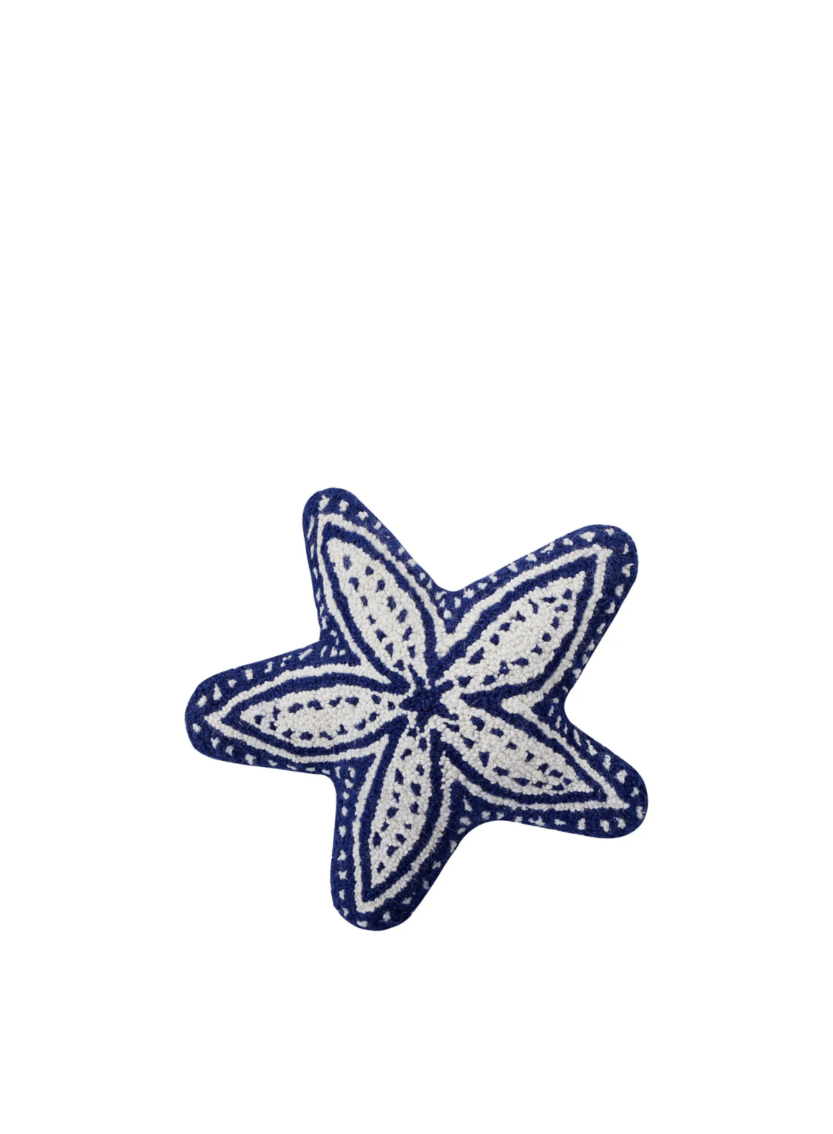 Shaped Starfish Hook Cushion in Navy from Peking Handicraft