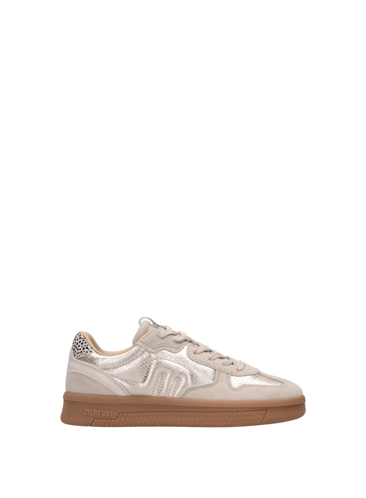 Yale Suede Trainers in Taupe & Gold from Maruti